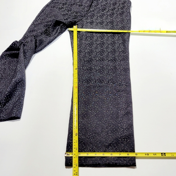 Vintage Jaclyn Smith Black Trousers with Silver Jacquard Print Women's (12) - Picture 10 of 10